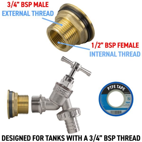 Water butt brass kit 3/4 inch with nickel plated brass barbed – rainwater harvesting kit uk water butt kits free shipping 7