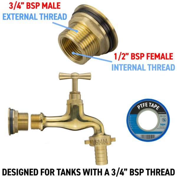 Water butt brass kit 3/4 inch with 15mm barbed polished brass – rainwater harvesting kit uk brass wall flange kits free shipping 11