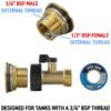 Water Butt Brass Kit 3/4″ with Brass Valve and Drill Bit New Arrivals Free Shipping 31