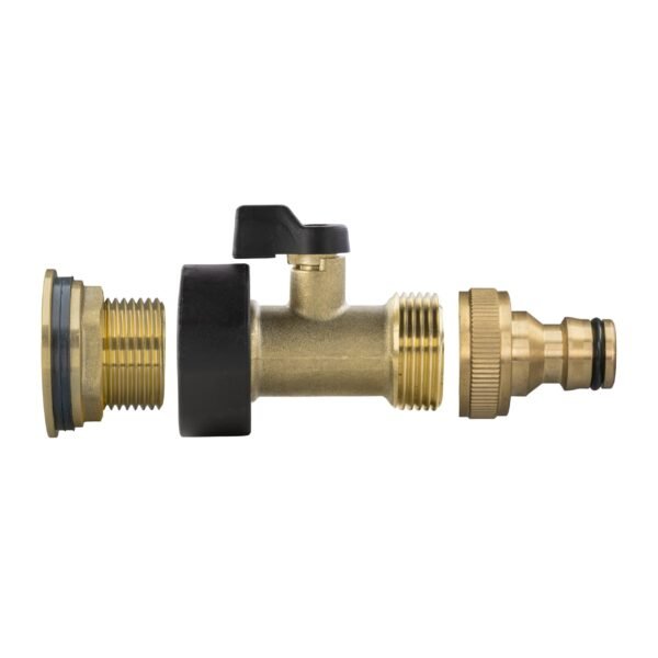 Water Butt Brass Kit 3/4″ with Brass Valve + Quick Connect New Arrivals Free Shipping 17