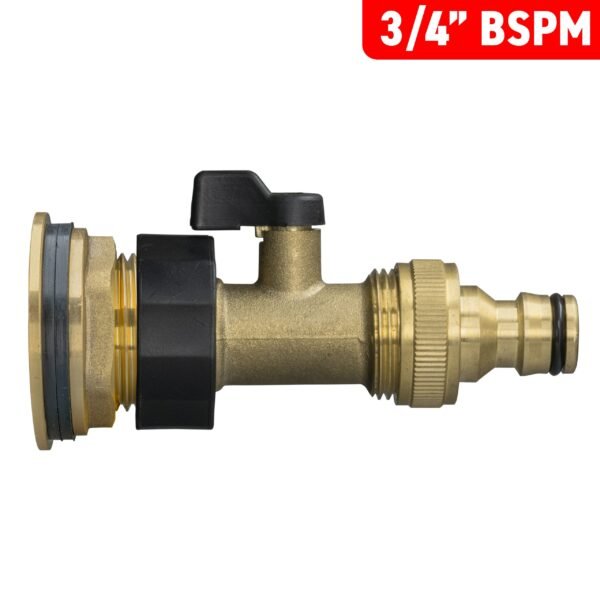 Water Butt Brass Kit 3/4″ with Brass Valve + Quick Connect New Arrivals Free Shipping 19