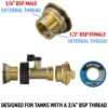 Water butt brass kit 3/4 inch with brass valve + geka and drill – rainwater harvesting kit uk water butt kits free shipping 29