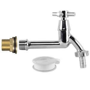 Water Butt Brass Kit 3/4" with Extended Brass Chrome Tap