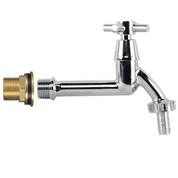 Water Butt Brass Kit 3/4″ with Extended Brass Chrome Tap Water Butt Kits Free Shipping 7