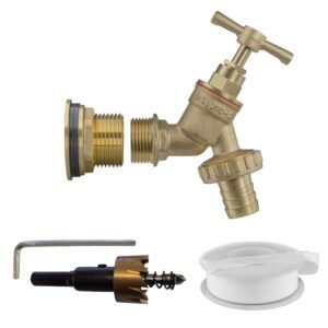 Water Butt Brass Kit 3/4" with Brass Barbed Tap and Drill