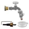 Water Butt Brass Kit 3/4″ with Grey Dial Tap + Two-Way Brass Wall Flange Kits Free Shipping 29