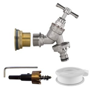 Water Butt Brass Kit 3/4" with Nickel Plated Brass Quick
