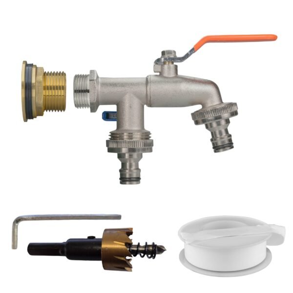 Water Butt Brass Kit 3/4″ with Double Quick Connect Tap and New Arrivals Free Shipping 5