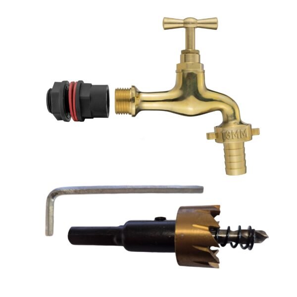 Water butts kit 1/2″ with polish brass tap 13mm outlet and – rainwater harvesting kit uk new arrivals free shipping 5