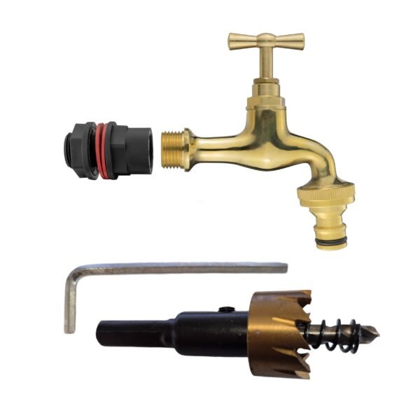 Water Butts Kit 1/2″ With Polish Brass Tap & Snap On Water Butt Kits Free Shipping 5