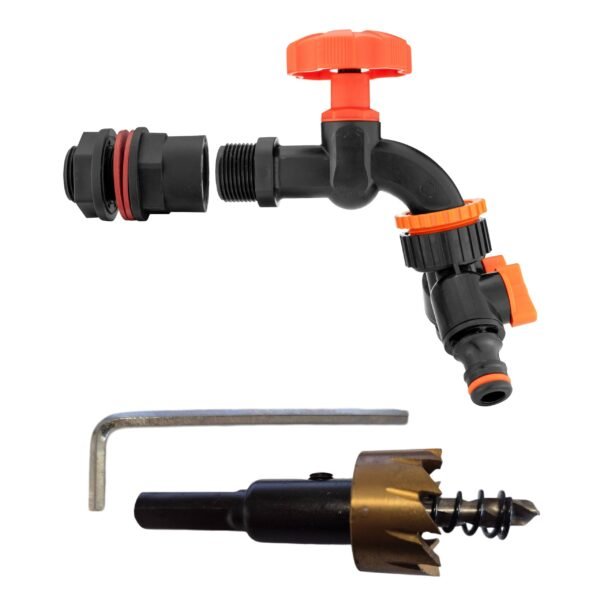 Water Butt Kit 1/2″ with Black Dial Tap + Two-Way Splitter Water Butt Kits Free Shipping 5