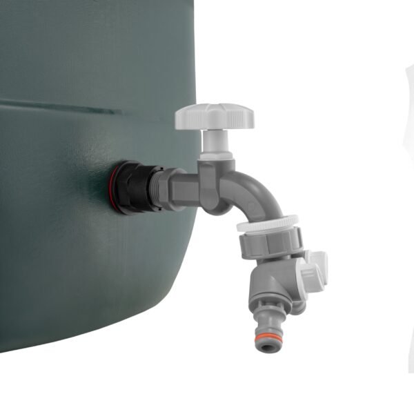 Water butt kit 1/2 inch with grey dial tap + two-way splitter + drill bit – rainwater harvesting kit uk water butt kits free shipping 7