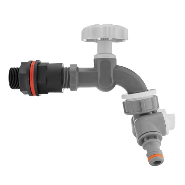 Water butt kit 1/2 inch with grey dial tap + two-way splitter + drill bit – rainwater harvesting kit uk water butt kits free shipping 11