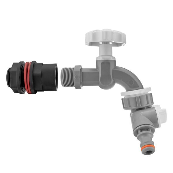 Water butt kit 1/2 inch with grey dial tap + two-way splitter + drill bit – rainwater harvesting kit uk water butt kits free shipping 13