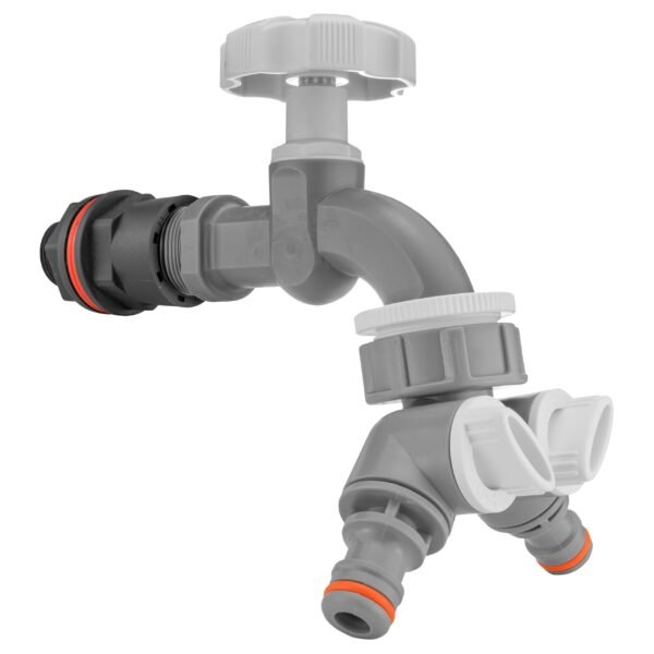 Water butt kit 1/2 inch with grey dial tap + two-way splitter + drill bit – rainwater harvesting kit uk water butt kits free shipping 15