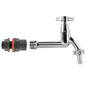 Water Butt Kit 1/2" with Extended Brass Chrome Tap 1/2" Barb
