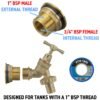 Water butt brass kit 1 inch with brass barbed tap and drill bit – rainwater harvesting kit uk brass wall flange kits free shipping 33