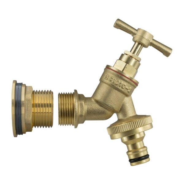 Water butt brass kit 1″ with brass quick connect tap and brass wall flange kits free shipping 19