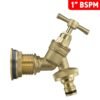 Water butt brass kit 1″ with brass quick connect tap and brass wall flange kits free shipping 45