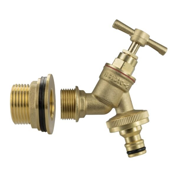 Water butt brass kit 1″ with brass quick connect tap and brass wall flange kits free shipping 23