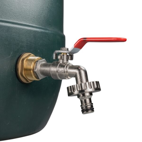 Water Butt Brass Kit 1″ with Quick Connect Lever Tap and Brass Wall Flange Kits Free Shipping 9