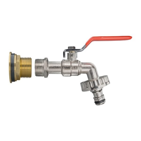Water Butt Brass Kit 1″ with Quick Connect Lever Tap and Brass Wall Flange Kits Free Shipping 17