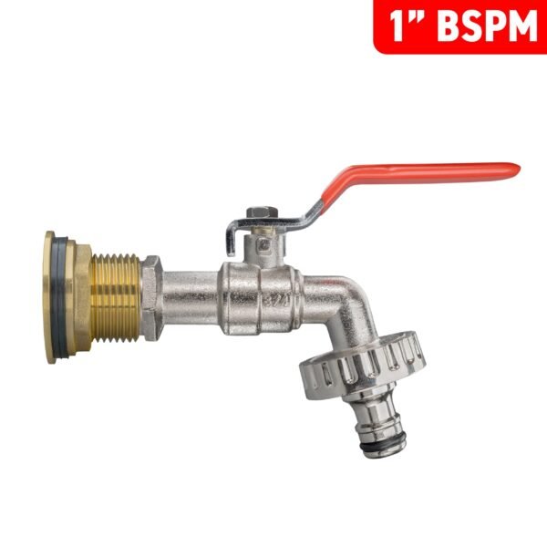 Water Butt Brass Kit 1″ with Quick Connect Lever Tap and Brass Wall Flange Kits Free Shipping 19