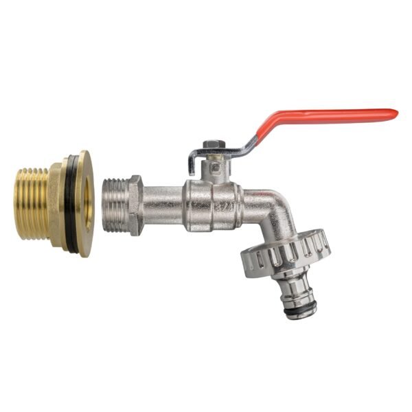 Water Butt Brass Kit 1″ with Quick Connect Lever Tap and Brass Wall Flange Kits Free Shipping 23