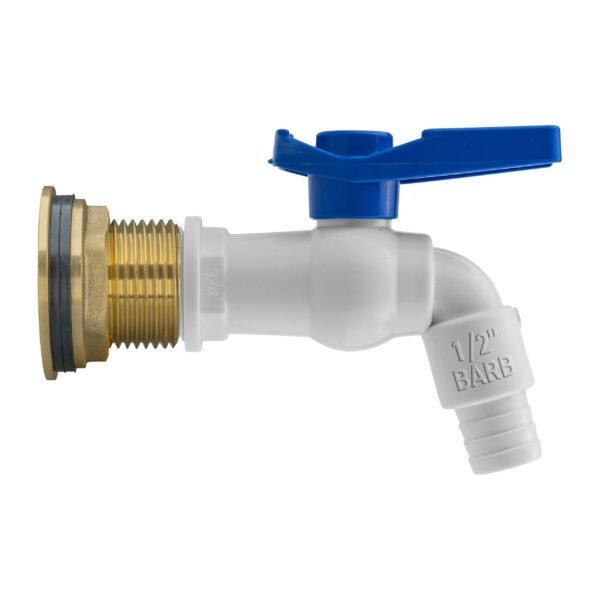 Water butt brass kit 1 inch with white pvc tap and drill bit – rainwater harvesting kit uk brass wall flange kits free shipping 5