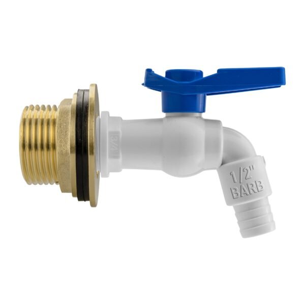 Water butt brass kit 1 inch with white pvc tap and drill bit – rainwater harvesting kit uk brass wall flange kits free shipping 11