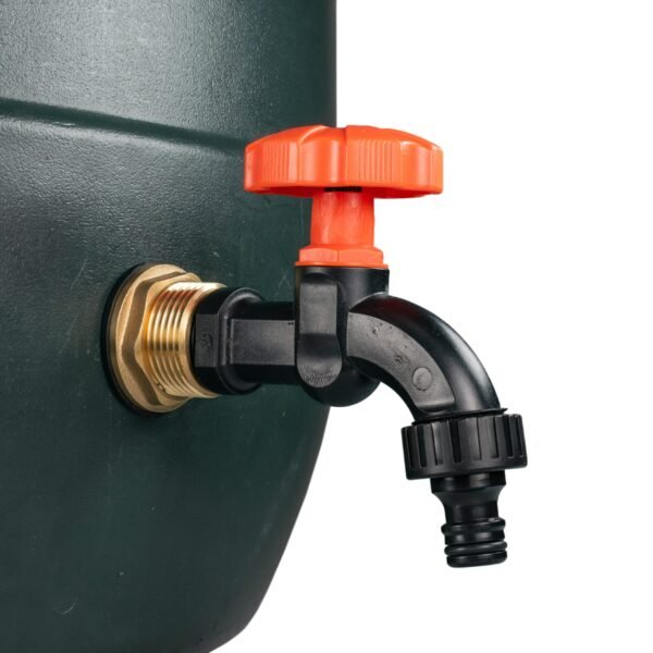 Water Butt Brass Kit 1″ with Black Dial Tap and Drill Bit Brass Wall Flange Kits Free Shipping 9