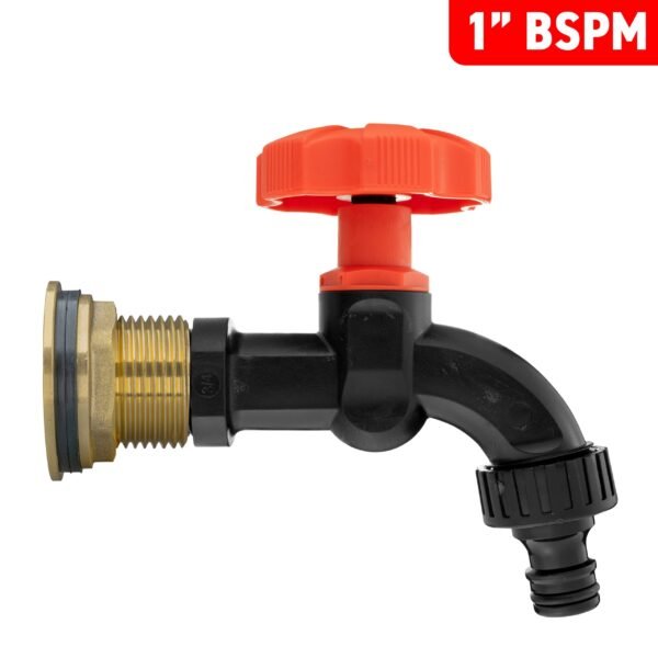 Water Butt Brass Kit 1″ with Black Dial Tap New Arrivals Free Shipping 19