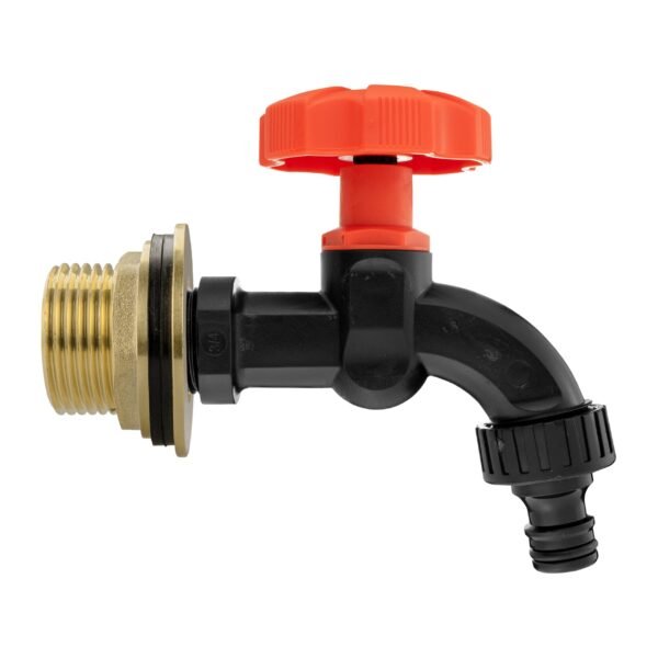 Water Butt Brass Kit 1″ with Black Dial Tap and Drill Bit Brass Wall Flange Kits Free Shipping 23