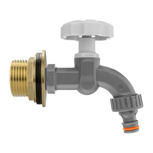 Water Butt Brass Kit 1″ with Grey Dial Tap and Drill Bit Brass Wall Flange Kits Free Shipping 21