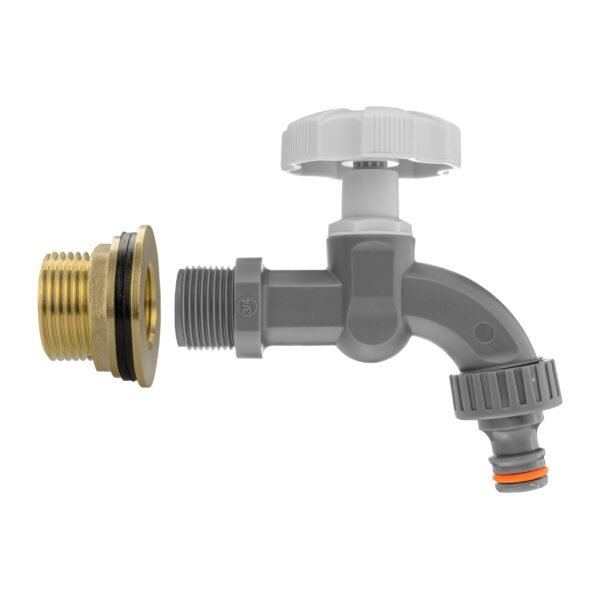 Water Butt Brass Kit 1″ with Grey Dial Tap and Drill Bit Brass Wall Flange Kits Free Shipping 23