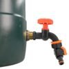 Water butt brass kit 1 inch with black dial tap + two-way rainwater harvesting kit uk brass wall flange kits free shipping 49