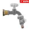 Water Butt Brass Kit 1″ with Grey Dial Tap + Two-Way Brass Wall Flange Kits Free Shipping 45