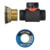 Water Butt Brass Kit 1″ with 3/4″ BSP In-Line Valve Brass Wall Flange Kits Free Shipping 43