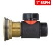 Water Butt Brass Kit 1″ with 3/4″ BSP In-Line Valve Brass Wall Flange Kits Free Shipping 37