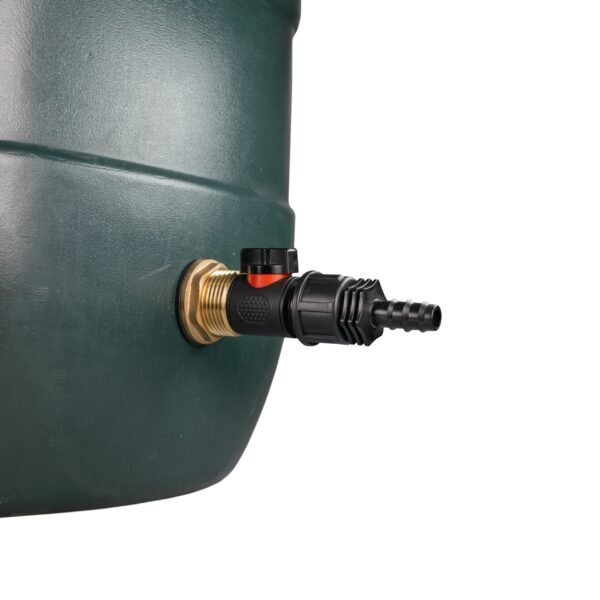 Water butt brass kit 1 inch with in-line valve and 16mm barb – rainwater harvesting kit uk