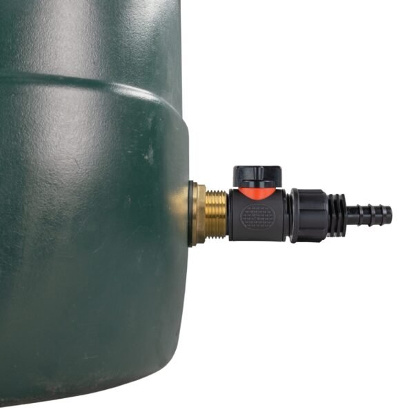 Water butt brass kit 1 inch with in-line valve and 16mm barb – rainwater harvesting kit uk