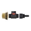 Water butt brass kit 1 inch with in-line valve and 16mm barb – rainwater harvesting kit uk