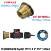 Water butt brass kit 1″ with in-line valve + 4mm barb and – rainwater harvesting kit uk new arrivals free shipping 35