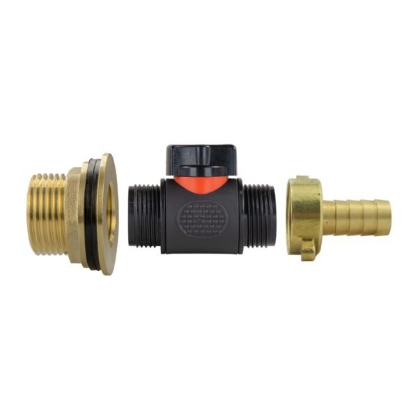 Water butt brass kit 1 inch with in-line valve and 1/2 inch brass barb – rainwater harvesting kit uk brass wall flange kits free shipping 19