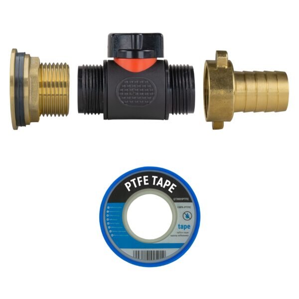 Water butt brass kit 1″ with in-line valve + 3/4″ brass barb – rainwater harvesting kit uk new arrivals free shipping 25