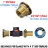 Water butt brass kit 1″ with in-line valve + 3/4″ brass barb – rainwater harvesting kit uk new arrivals free shipping 35