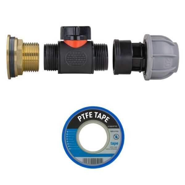 Water butt brass kit 1″ with in-line valve + 20mm mdpe and – rainwater harvesting kit uk water butt kits free shipping 23