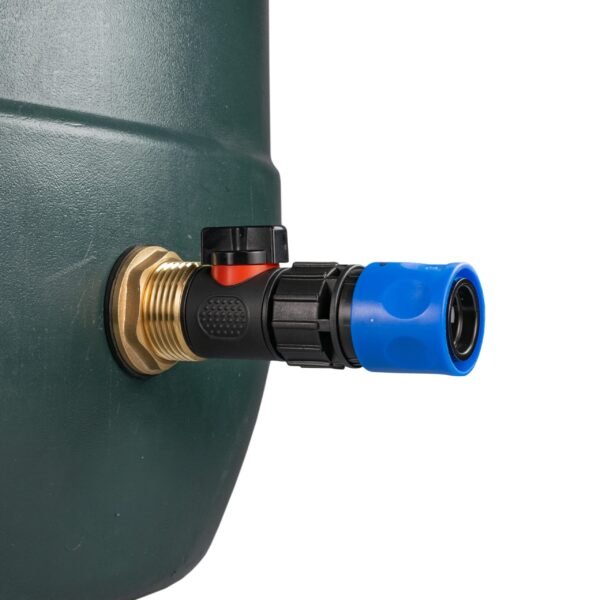 Water butt brass kit 1 inch with in-line valve + female quick connect, blue – rainwater harvesting kit uk with drill bit water butt kits free shipping 7
