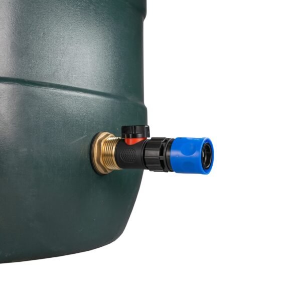 Water butt brass kit 1 inch with in-line valve + female quick connect, blue – rainwater harvesting kit uk with drill bit water butt kits free shipping 11
