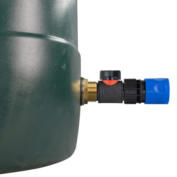 Water butt brass kit 1 inch with in-line valve + female quick connect, blue – rainwater harvesting kit uk with drill bit water butt kits free shipping 13